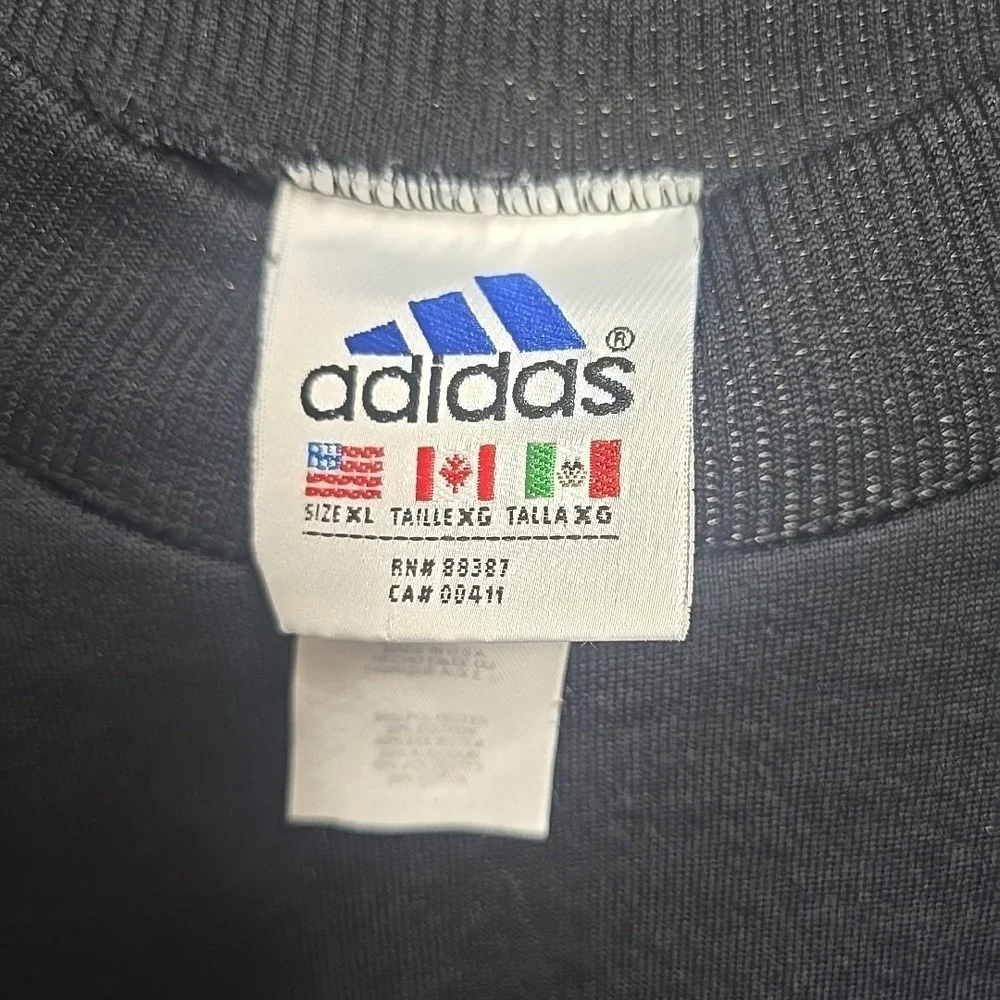 Retro Adidas USA Black Sweatshirt Mens XL Three Stripe Crewneck Athleisure‎